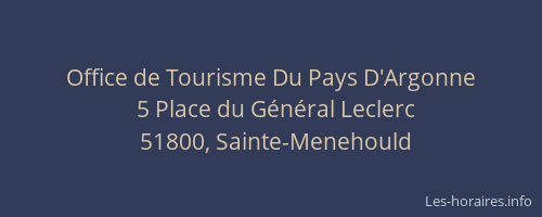 Office de Tourisme Du Pays D'Argonne