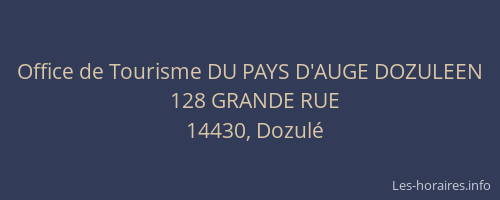 Office de Tourisme DU PAYS D'AUGE DOZULEEN