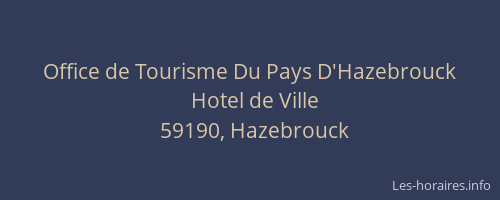 Office de Tourisme Du Pays D'Hazebrouck