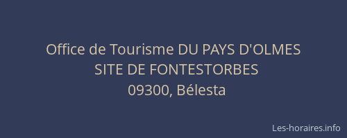 Office de Tourisme DU PAYS D'OLMES