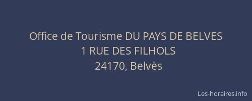 Office de Tourisme DU PAYS DE BELVES