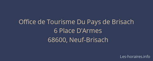 Office de Tourisme Du Pays de Brisach