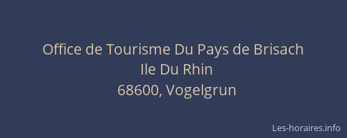 Office de Tourisme Du Pays de Brisach