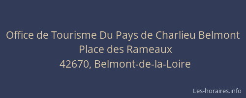 Office de Tourisme Du Pays de Charlieu Belmont