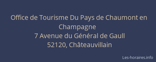 Office de Tourisme Du Pays de Chaumont en Champagne