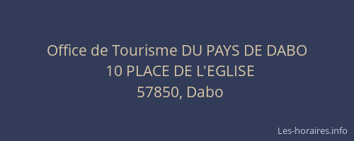 Office de Tourisme DU PAYS DE DABO