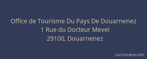 Office de Tourisme Du Pays De Douarnenez