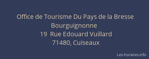 Office de Tourisme Du Pays de la Bresse Bourguignonne