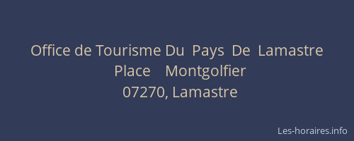 Office de Tourisme Du  Pays  De  Lamastre