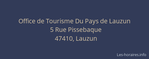 Office de Tourisme Du Pays de Lauzun