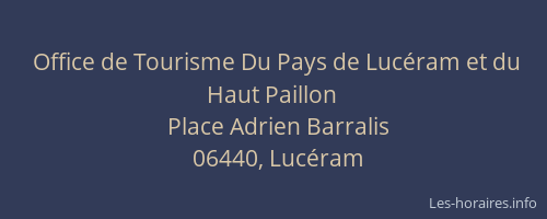 Office de Tourisme Du Pays de Lucéram et du Haut Paillon