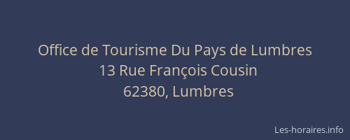 Office de Tourisme Du Pays de Lumbres