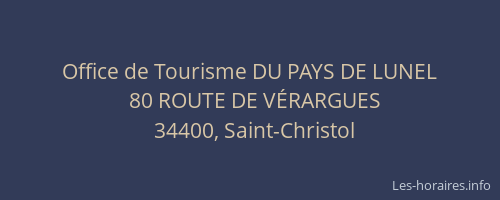 Office de Tourisme DU PAYS DE LUNEL