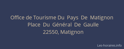 Office de Tourisme Du  Pays  De  Matignon
