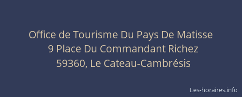 Office de Tourisme Du Pays De Matisse