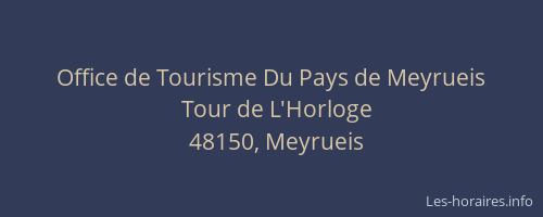 Office de Tourisme Du Pays de Meyrueis