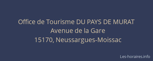 Office de Tourisme DU PAYS DE MURAT