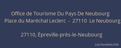 Office de Tourisme Du Pays De Neubourg