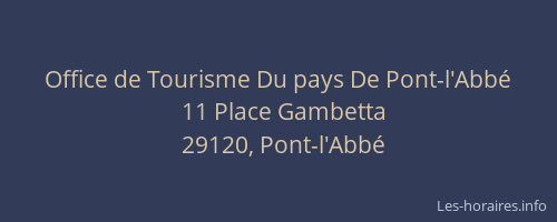 Office de Tourisme Du pays De Pont-l'Abbé