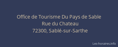 Office de Tourisme Du Pays de Sable