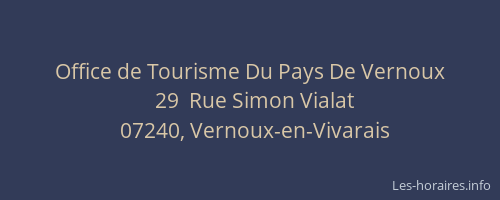 Office de Tourisme Du Pays De Vernoux