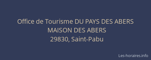 Office de Tourisme DU PAYS DES ABERS