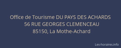 Office de Tourisme DU PAYS DES ACHARDS