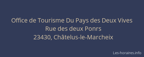 Office de Tourisme Du Pays des Deux Vives