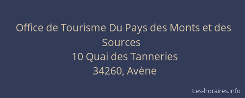 Office de Tourisme Du Pays des Monts et des Sources