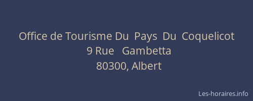 Office de Tourisme Du  Pays  Du  Coquelicot