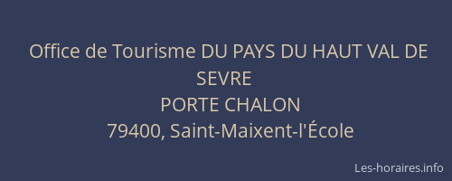 Office de Tourisme DU PAYS DU HAUT VAL DE SEVRE