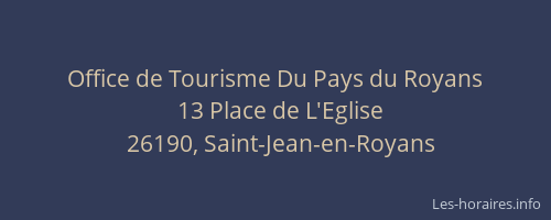 Office de Tourisme Du Pays du Royans