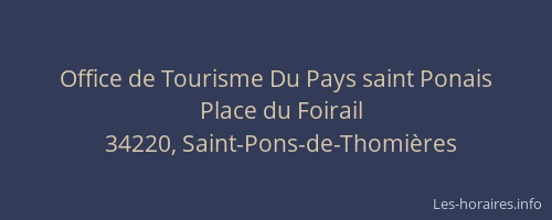 Office de Tourisme Du Pays saint Ponais