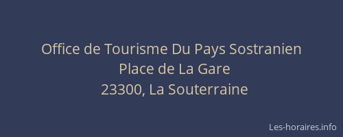 Office de Tourisme Du Pays Sostranien