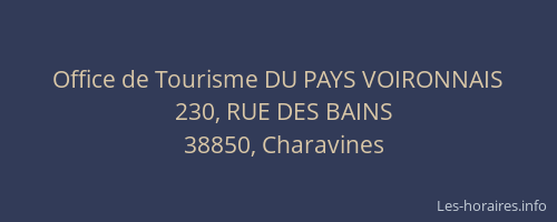 Office de Tourisme DU PAYS VOIRONNAIS