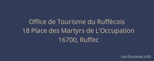 Office de Tourisme du Ruff&eacute;cois