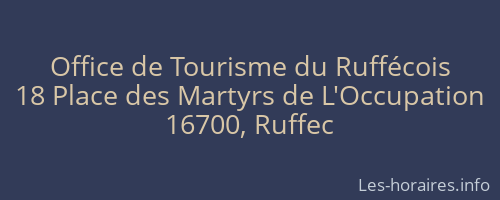 Office de Tourisme du Ruffécois