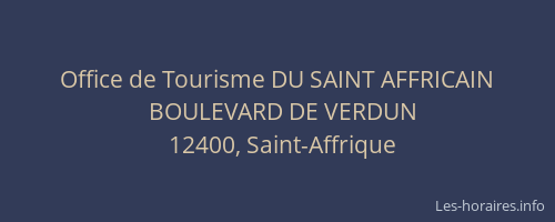 Office de Tourisme DU SAINT AFFRICAIN