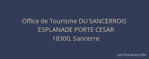 Office de Tourisme DU SANCERROIS