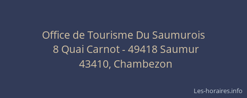 Office de Tourisme Du Saumurois