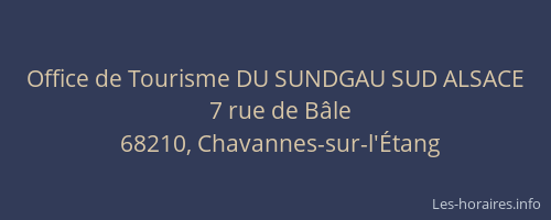 Office de Tourisme DU SUNDGAU SUD ALSACE