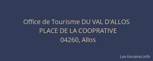 Office de Tourisme DU VAL D'ALLOS