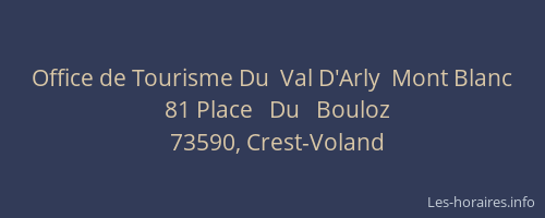Office de Tourisme Du  Val D'Arly  Mont Blanc