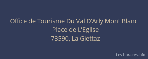 Office de Tourisme Du Val D'Arly Mont Blanc