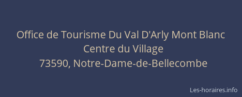 Office de Tourisme Du Val D'Arly Mont Blanc