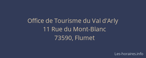 Office de Tourisme du Val d'Arly
