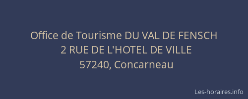 Office de Tourisme DU VAL DE FENSCH