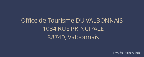 Office de Tourisme DU VALBONNAIS