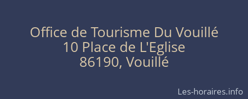 Office de Tourisme Du Vouillé