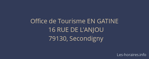 Office de Tourisme EN GATINE